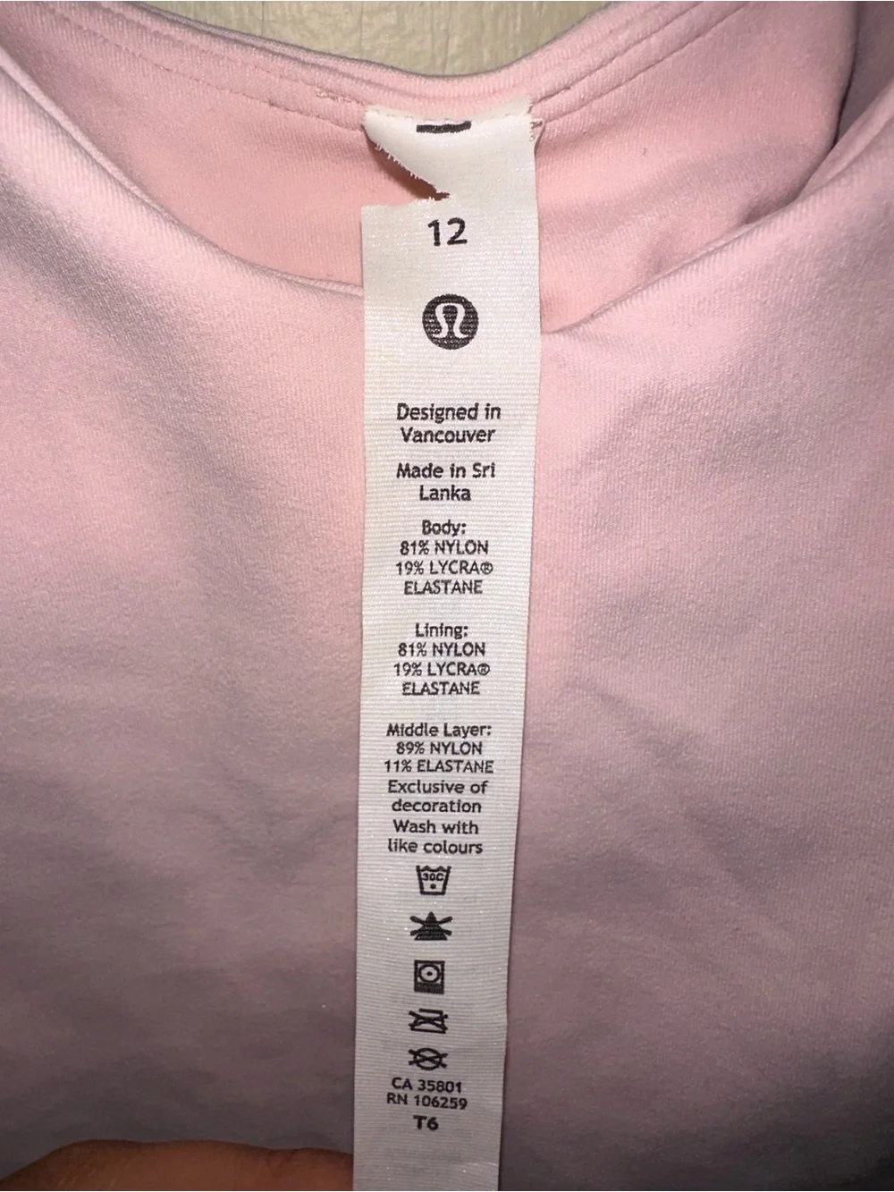 lululemon athletica Light Pink Sports Bra Tank
